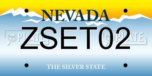 ZSET02 Nevada License Plate