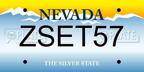 ZSET57 Nevada License Plate