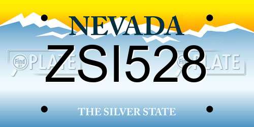 ZSI528 Nevada License Plate