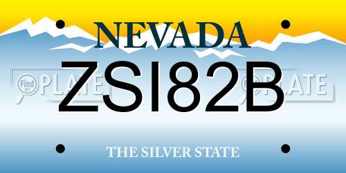 ZSI82B Nevada License Plate