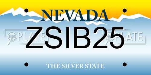 ZSIB25 Nevada License Plate