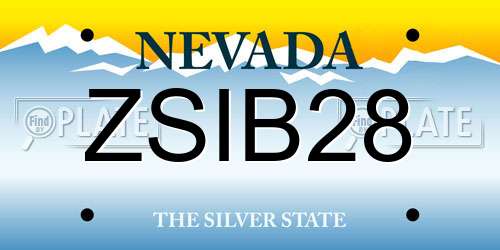 ZSIB28 Nevada License Plate