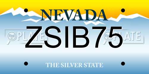 ZSIB75 Nevada License Plate