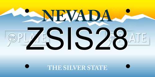 ZSIS28 Nevada License Plate