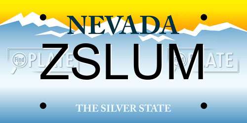 ZSLUM Nevada License Plate
