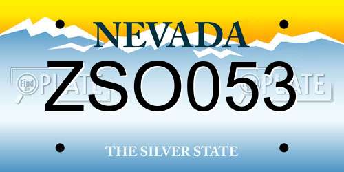ZSO053 Nevada License Plate