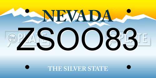 ZSOO83 Nevada License Plate