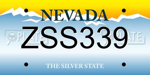 ZSS339 Nevada License Plate