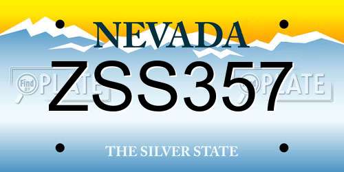 ZSS357 Nevada License Plate