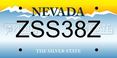 ZSS38Z Nevada License Plate