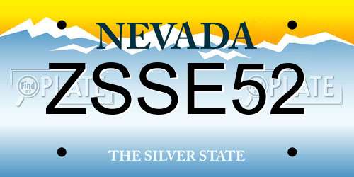 ZSSE52 Nevada License Plate