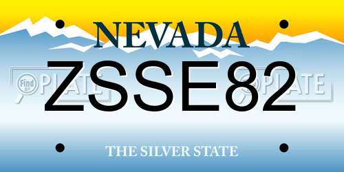 ZSSE82 Nevada License Plate