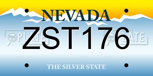ZST176 Nevada License Plate
