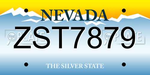 ZST7879 Nevada License Plate