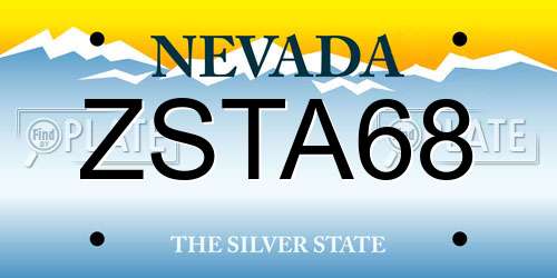 ZSTA68 Nevada License Plate