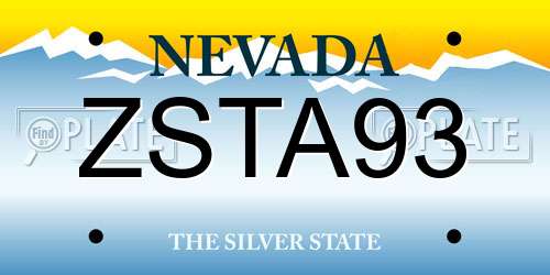 ZSTA93 Nevada License Plate