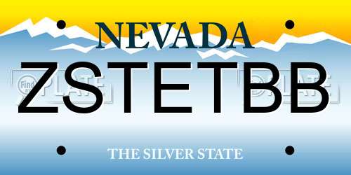 ZSTETBB Nevada License Plate
