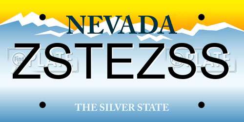 ZSTEZSS Nevada License Plate