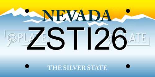 ZSTI26 Nevada License Plate