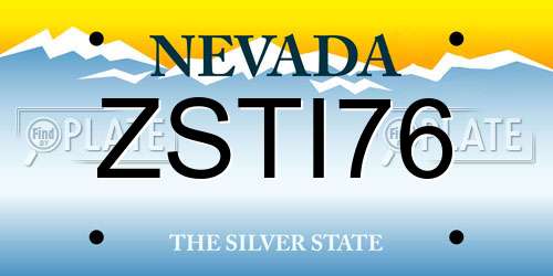 ZSTI76 Nevada License Plate