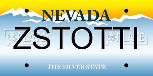 ZSTOTTI Nevada License Plate