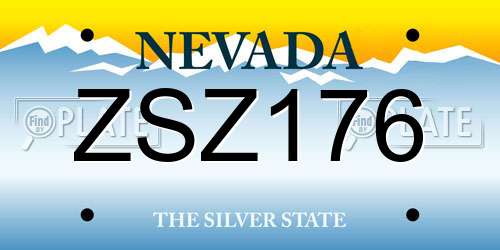 ZSZ176 Nevada License Plate