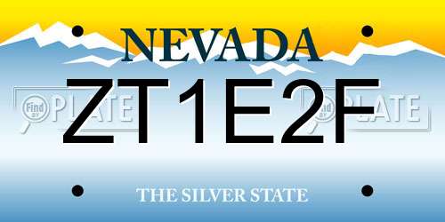 ZT1E2F Nevada License Plate