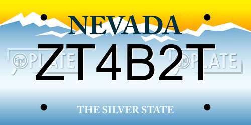 ZT4B2T Nevada License Plate