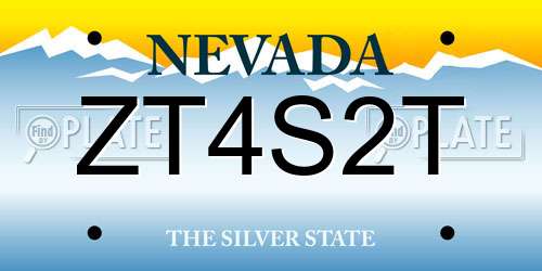 ZT4S2T Nevada License Plate