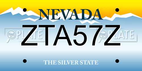 ZTA57Z Nevada License Plate