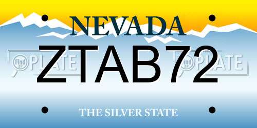 ZTAB72 Nevada License Plate