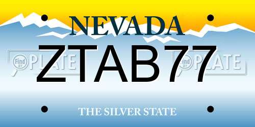 ZTAB77 Nevada License Plate
