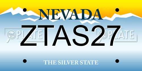 ZTAS27 Nevada License Plate