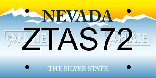 ZTAS72 Nevada License Plate