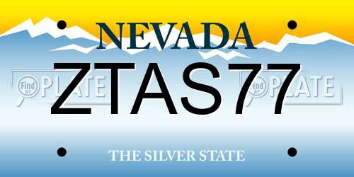 ZTAS77 Nevada License Plate