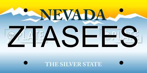 ZTASEES Nevada License Plate