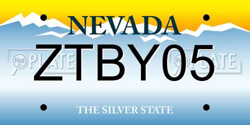 ZTBY05 Nevada License Plate