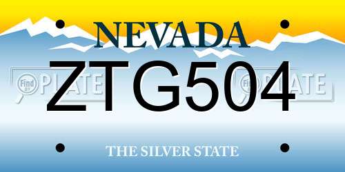 ZTG504 Nevada License Plate