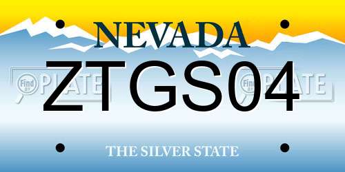 ZTGS04 Nevada License Plate
