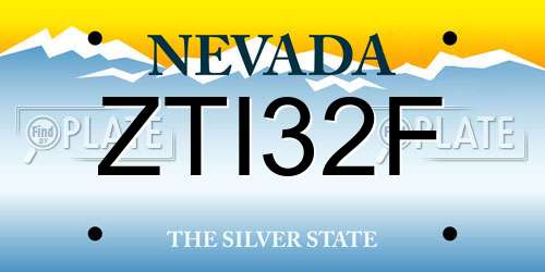 ZTI32F Nevada License Plate