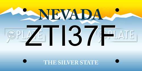 ZTI37F Nevada License Plate