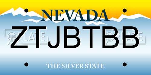 ZTJBTBB Nevada License Plate