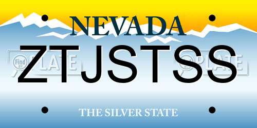 ZTJSTSS Nevada License Plate