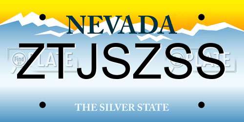 ZTJSZSS Nevada License Plate