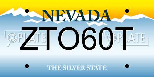 ZTO60T Nevada License Plate