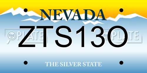 ZTS13O Nevada License Plate