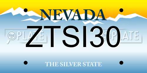 ZTSI30 Nevada License Plate