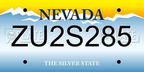 ZU2S285 Nevada License Plate