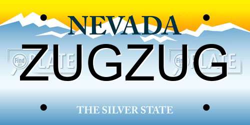 ZUGZUG Nevada License Plate