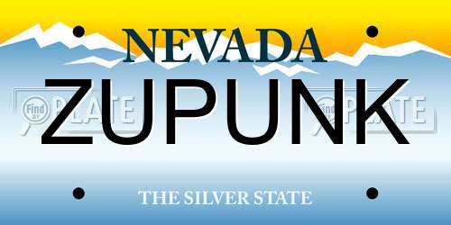 ZUPUNK Nevada License Plate